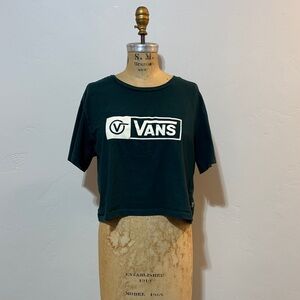 Vans Dark Green Logo Crop Top